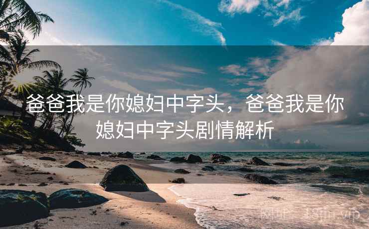 爸爸我是你媳妇中字头，爸爸我是你媳妇中字头剧情解析